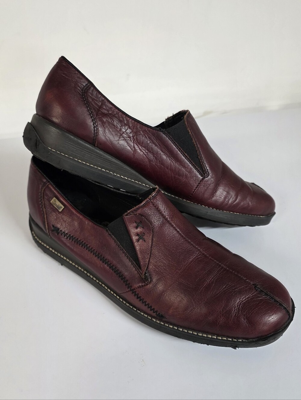 Womens Riekerer Anti Stress Burgandy Slip On Shoes UK 41, 8.5